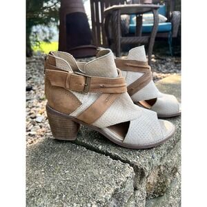 Roan Women's Natalie Leather Sandal Heels Size 8 GORGEOUS Straps Adjustable